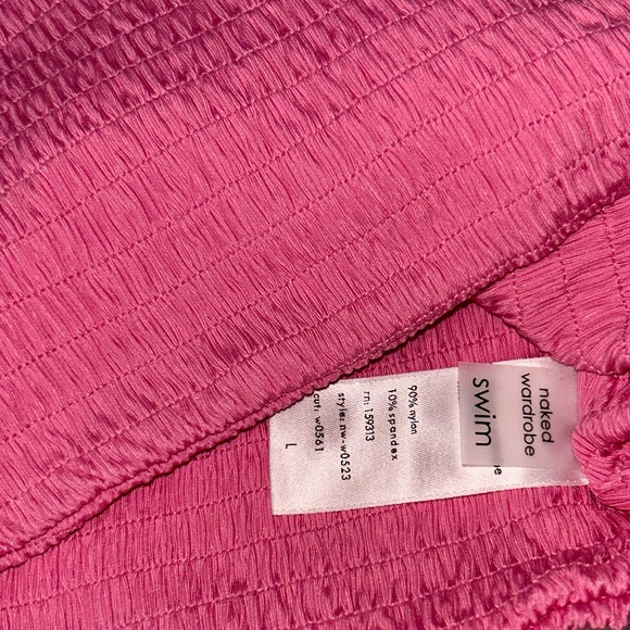 🆕 2/$75 NWT Naked Wardrobe | 2 Piece Smocked Bikini | Pink | Size Large - Picture 7 of 12